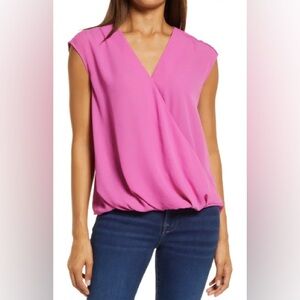 Halogen Surplice Blouson Top‎ - Purple Magenta